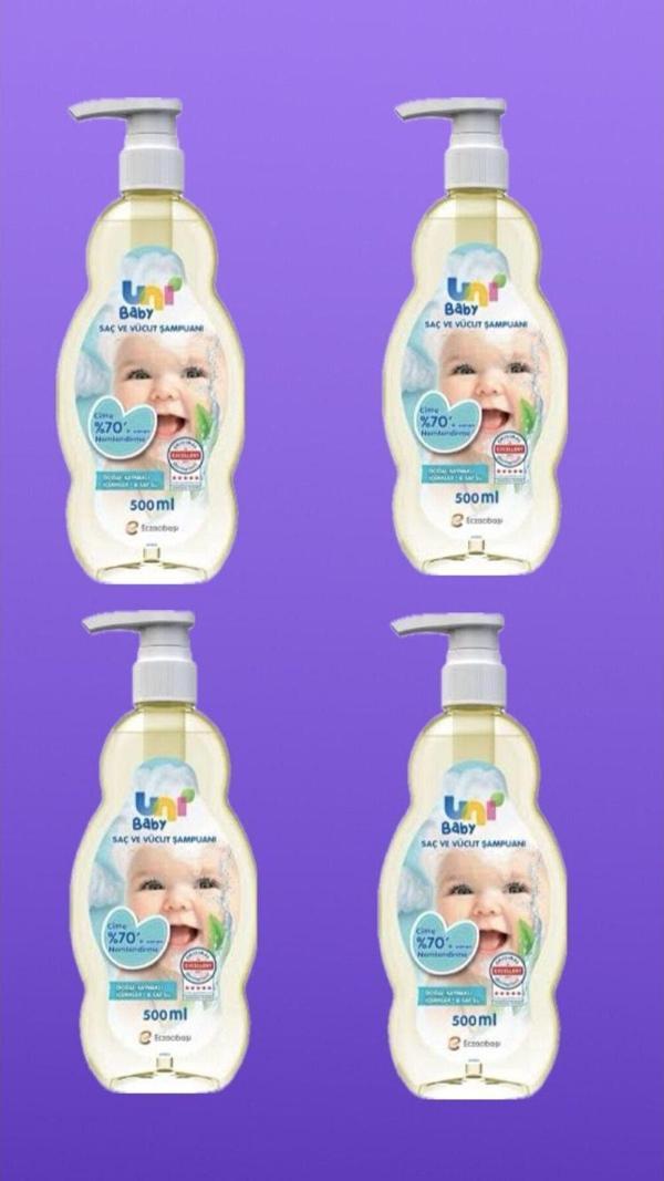 Uni Baby Saç Ve Vücut Şampuan 500 Ml 4 Adet - Image 1