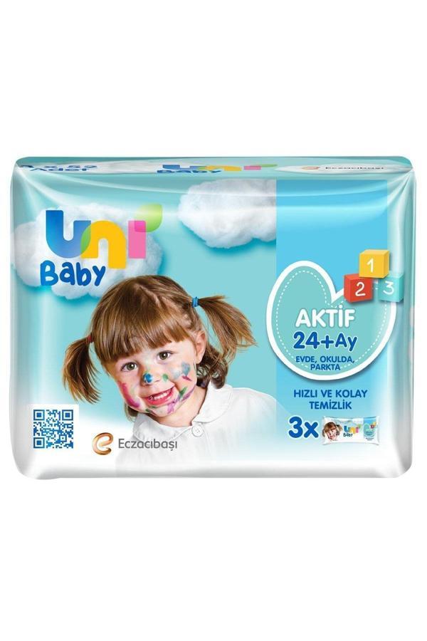 Uni Baby Aktif Oyna Öğren Islak Havlu Mendil 3 Lü 156 Yaprak - Image 1