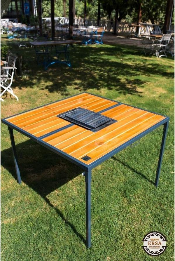 Katlanır mangal masası 100x100 cm Kamp-karavan  model - Image 1