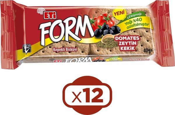 Eti Form Domatesli Zeytinli ve Kekikli Bisküvi 40 G x 12 Adet - Image 1