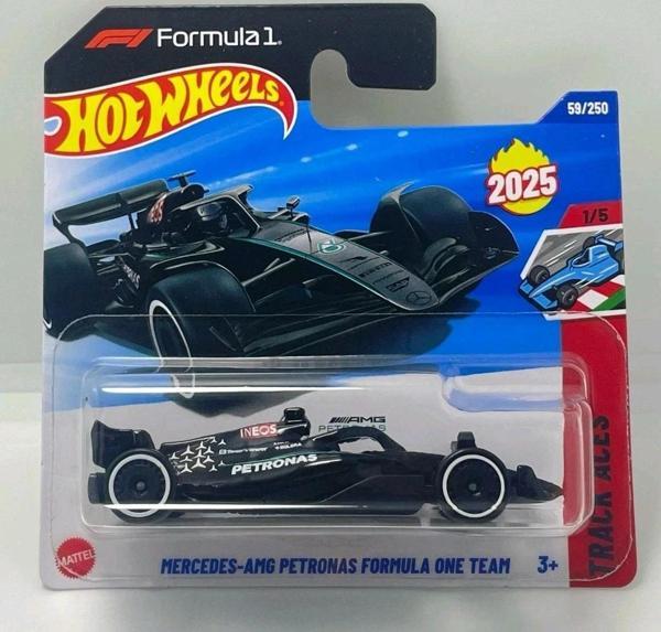 Hot Wheels Mercedes-AMG Petronas Formula 1 Yarış Arabası (Kısa Kart) 1:64 – 2025 Track Aces Serisi - Image 1