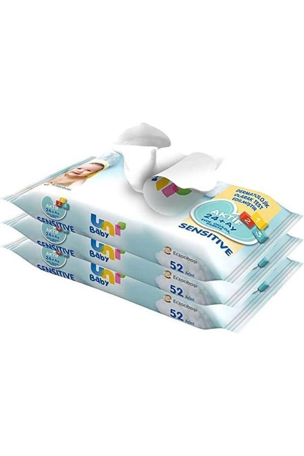 Uni Baby Aktif Sensitive Islak Mendil 3Lü Paket - Image 1