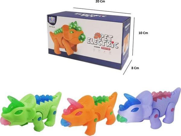 Pilli Boynuzlu Hareketli Yürüyen Dinozor Oyuncak - Image 1
