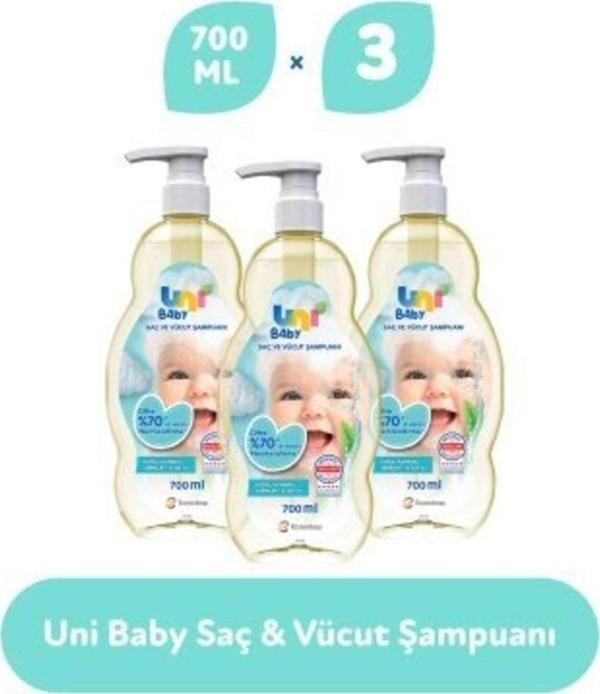 Uni Baby Saç Ve Vücut Şampuanı 700 Ml 3'Lü Set - Image 1
