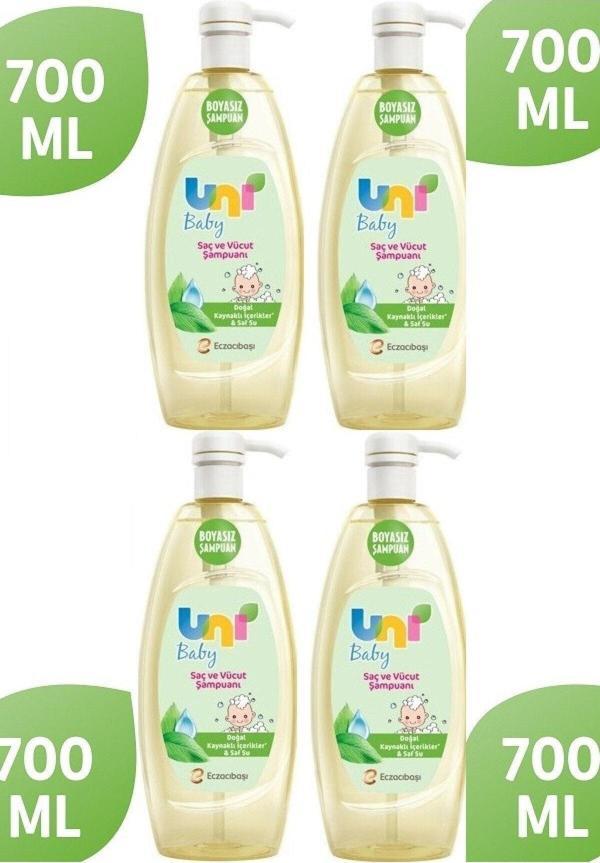 Uni Baby Saç Ve Vücut Şampuanı 700 Ml*4 Adet - Image 1