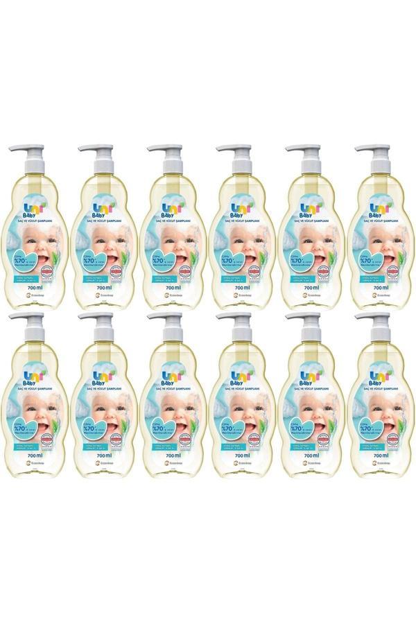 Uni Baby Bebek Saç Ve Vücut Şampuanı 700Ml Klasik (Pompalı) (12 Li Set) - Image 1