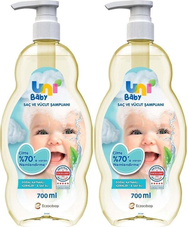 Uni Baby Bebek Saç Ve Vücut Şampuanı 700Ml Klasik (Pompalı) (2 Li Set) - Image 1