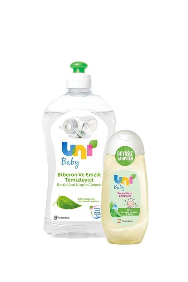 Uni Baby Biberon Ve Emzik Temizleyici 500 Ml Ve Saç Ve Vücut Şampuanı 200 Ml - Image 1