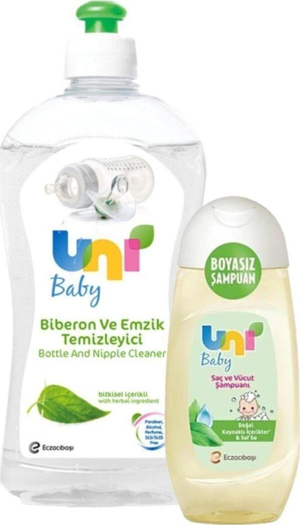 Uni Baby Biberon Ve Emzik Temizleyici 500 Ml Ve Saç Ve Vücut Şampuanı 200 Ml - Image 1