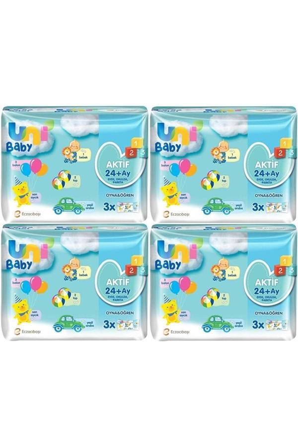 Uni Baby Islak Havlu Aktif / Oyna & Öğren 52 Yaprak (12 Li Set) 624 Yaprak (4Pk*3) - Image 1