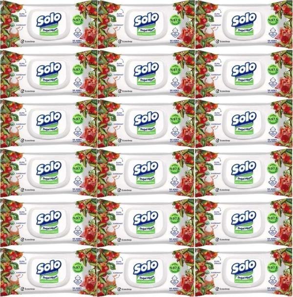 Solo Islak Havlu Mendil 50 Yaprak Elma Sirkesi & Karbonat (18 Li Set) (6Pk*3) 900 Yaprak - Image 1