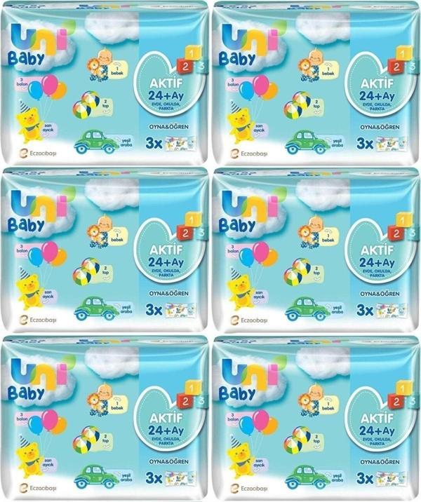 Uni Baby Islak Havlu Aktif / Oyna & Öğren 52 Yaprak (18 Li Set) 936 Yaprak (6Pk*3) - Image 1