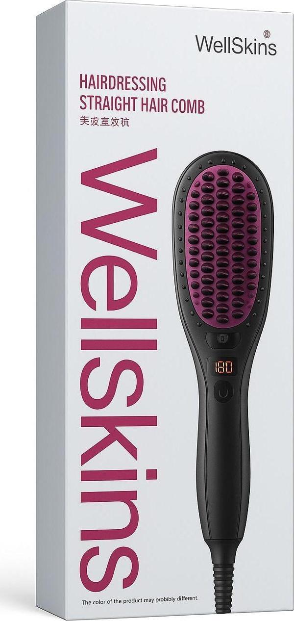 WellSkins Dijital Ekranlı Saç Düzleştirici Tarak – Seramik Kaplama, Ayarlanabilir Isı, Hızlı Isınma - Image 1