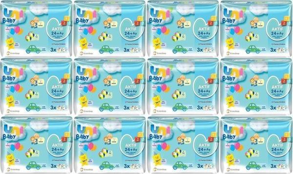 Uni Baby Islak Havlu Aktif / Oyna & Öğren 52 Yaprak (36 Lı Set) 1872 Yaprak (12Pk*3) - Image 1
