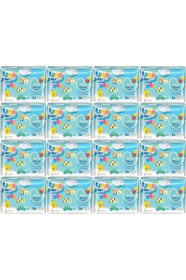 Uni Baby Islak Havlu Aktif / Oyna & Öğren 52 Yaprak (48 Li Set) 2496 Yaprak (16Pk*3) - Image 1