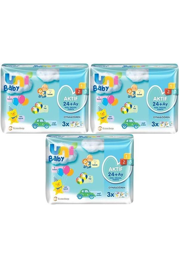 Uni Baby Islak Havlu Aktif / Oyna & Öğren 52 Yaprak (9 Lu Set) 468 Yaprak (3Pk*3) - Image 1