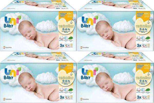 Uni Baby Islak Havlu Hassas Yeni Doğan 40 Yaprak (12 Li Set) 480 Yaprak (Narin Ciltler İçin) (4Pk*3) - Image 1