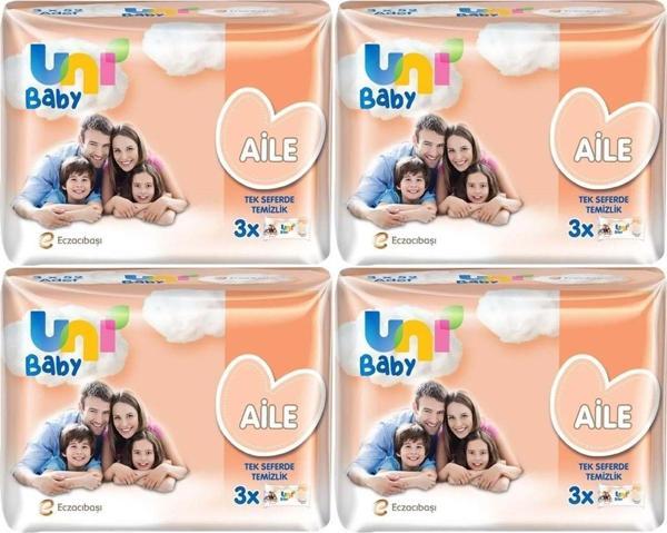 Uni Baby Islak Havlu Mendil Aile 52 Yaprak (12 Li Set) 624 Yaprak (4Pk*3) - Image 1