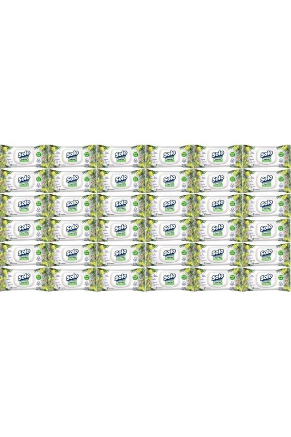 Solo Islak Havlu Mendil 50 Yaprak Limon & Biberiye (36 Lı Set) (12Pk*3) 1800 Yaprak - Image 1