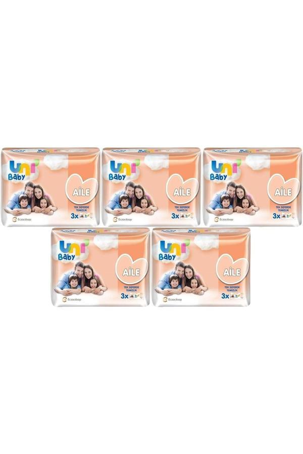 Uni Baby Islak Havlu Mendil Aile 52 Yaprak (15 Li Set) 780 Yaprak (5Pk*3) - Image 1