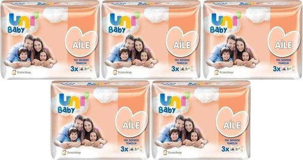 Uni Baby Islak Havlu Mendil Aile 52 Yaprak (15 Li Set) 780 Yaprak (5Pk*3) - Image 1