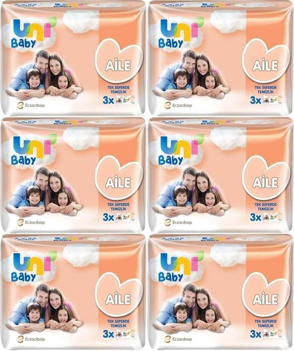 Uni Baby Islak Havlu Mendil Aile 52 Yaprak (18 Li Set) 936 Yaprak (6Pk*3) - Image 1