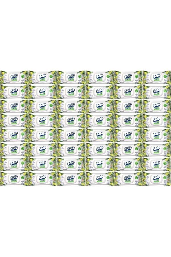 Solo Islak Havlu Mendil 50 Yaprak Limon & Biberiye (48 Li Set) (16Pk*3) 2400 Yaprak - Image 1