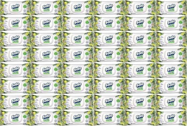 Solo Islak Havlu Mendil 50 Yaprak Limon & Biberiye (48 Li Set) (16Pk*3) 2400 Yaprak - Image 1