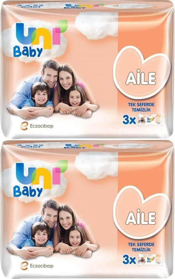 Uni Baby Islak Havlu Mendil Aile 52 Yaprak (6 Lı Set) 312 Yaprak (2Pk*3) - Image 1