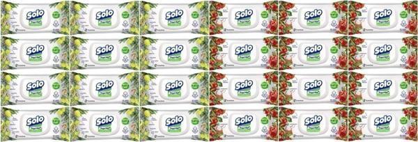 Solo Islak Havlu Mendil 50 Yaprak Limon & Biberiye-Elma Sirkesi & Karbonat (24 Lü Karma Set) - Image 1