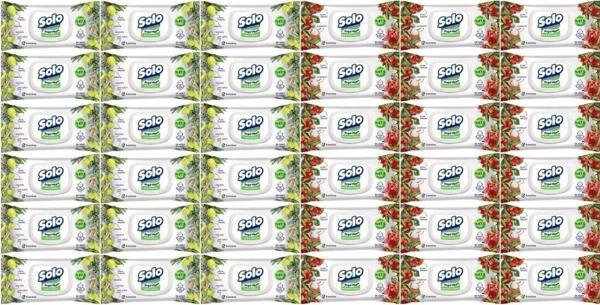 Solo Islak Havlu Mendil 50 Yaprak Limon & Biberiye-Elma Sirkesi & Karbonat (36 Lı Karma Set) - Image 1