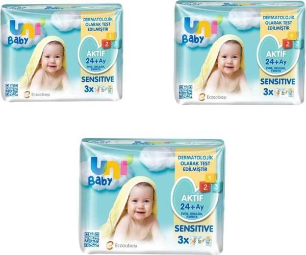 Uni Baby Unibaby Islak Mendil Aktif Senstive (52*3 )*8 Paket 1248 Yaprak - Image 1