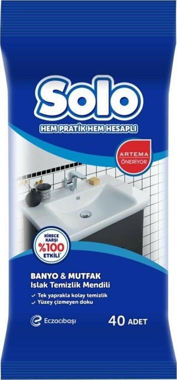 Solo Mutfak & Banyo Islak Temizlik Mendili 40 Lı 12 Paket - Image 1