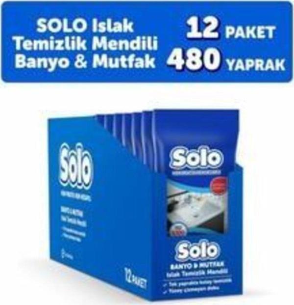 Solo Mutfak Banyo Islak Mendil 40'Lı 12 Paket - Image 1