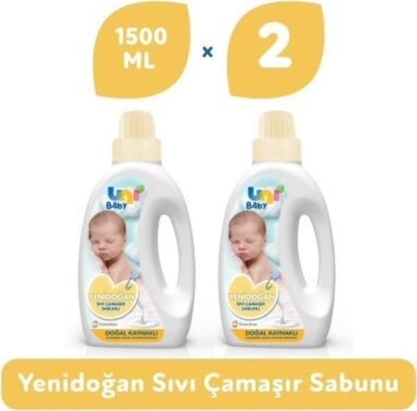 Uni Baby Yenidoğan Çamaşır Sabunu 1500Ml 2'Li Set - Image 1