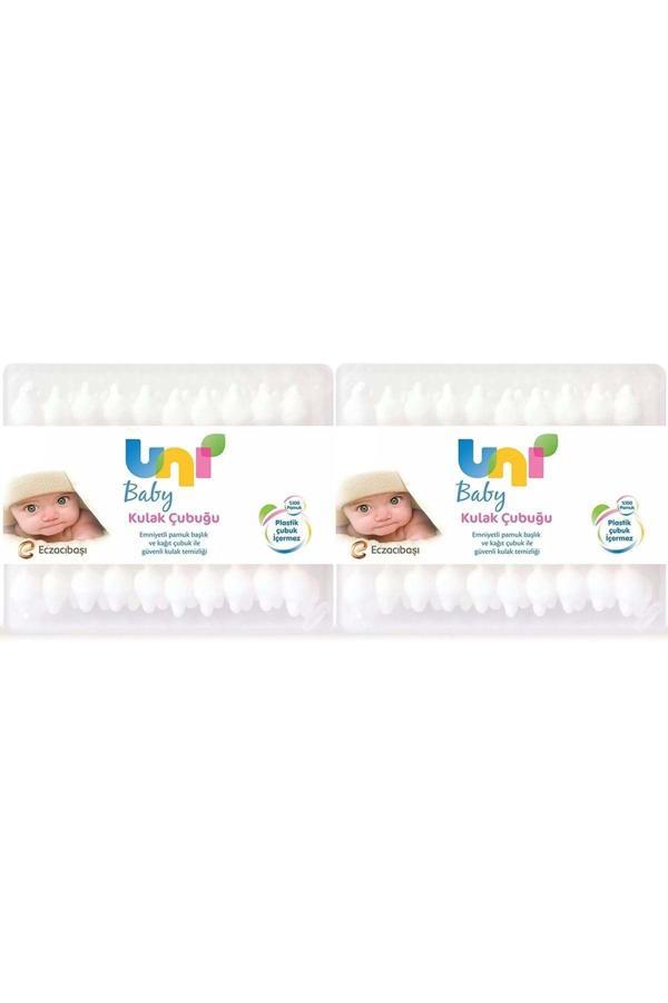 Uni Baby Kulak Temizleme Çubuğu 60 Adet Emniyetli (Bebekler Için) (2 Li Set) - Image 1