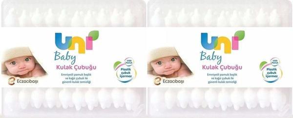 Uni Baby Kulak Temizleme Çubuğu 60 Adet Emniyetli (Bebekler Için) (2 Li Set) - Image 1