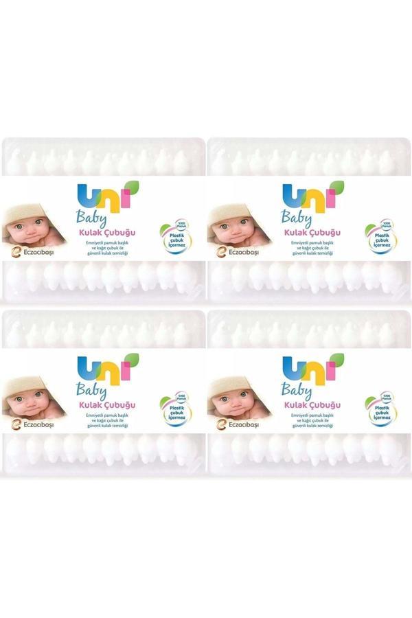 Uni Baby Kulak Temizleme Çubuğu 60 Adet Emniyetli (Bebekler Için) (4 Lü Set) - Image 1