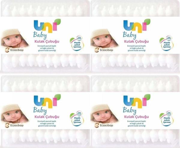 Uni Baby Kulak Temizleme Çubuğu 60 Adet Emniyetli (Bebekler Için) (4 Lü Set) - Image 1