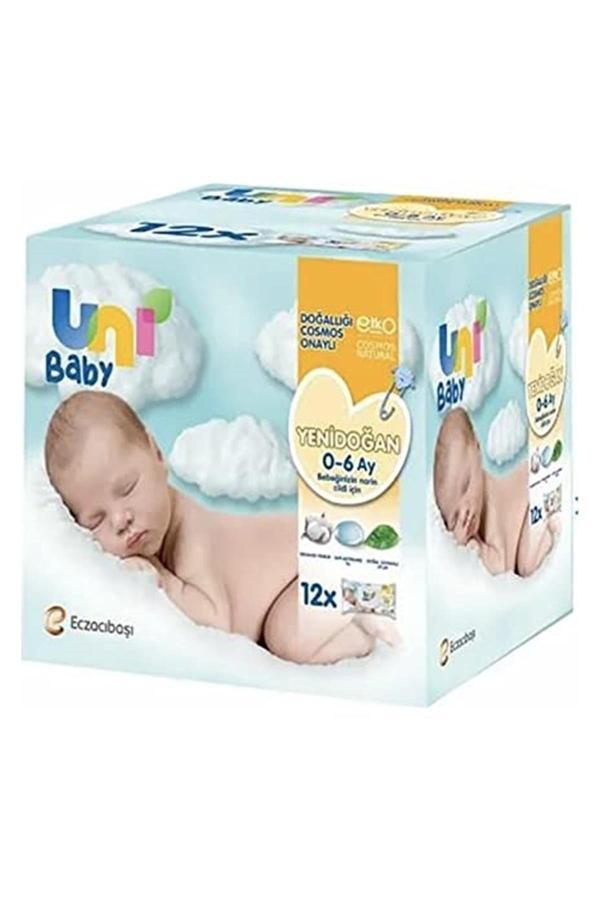 Uni Baby Yenidoğan Islak Mendil 12'Li 480 Yaprak, Beyaz - Image 1