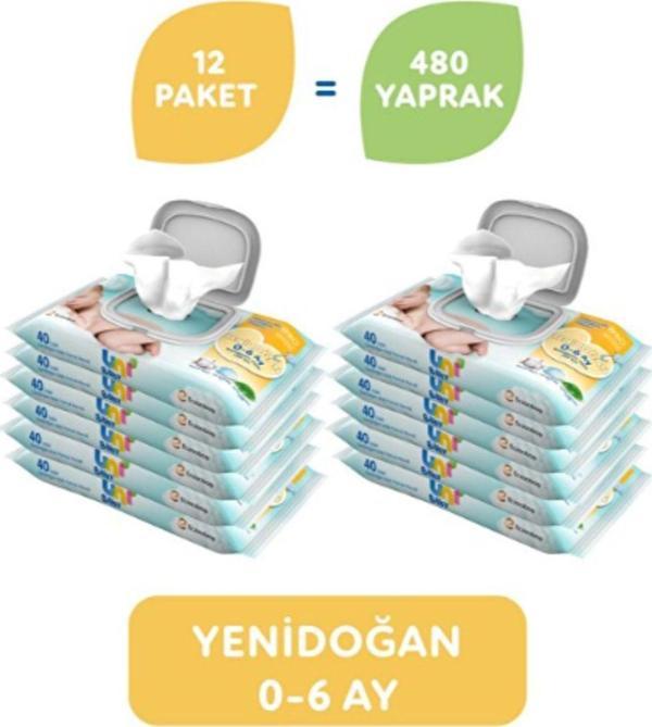 Uni Baby Yenidoğan Islak Mendil 12'Li Paket - Image 1