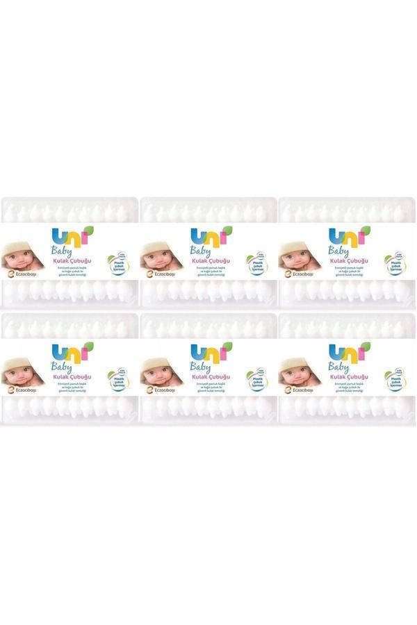 Uni Baby Kulak Temizleme Çubuğu 60 Adet Emniyetli (Bebekler Için) (6 Lı Set) - Image 1