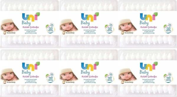 Uni Baby Kulak Temizleme Çubuğu 60 Adet Emniyetli (Bebekler Için) (6 Lı Set) - Image 1