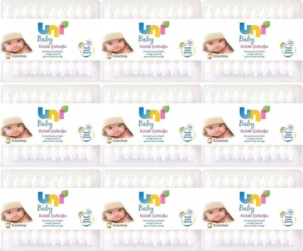 Uni Baby Kulak Temizleme Çubuğu 60 Adet Emniyetli (Bebekler Için) (9 Lu Set) - Image 1