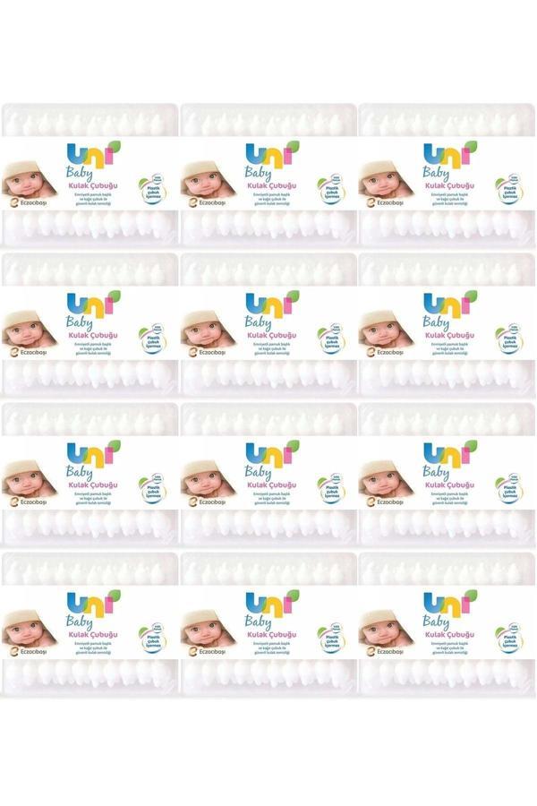 Uni Baby Kulak Temizleme Çubuğu 60 Adet Emniyetli (Bebekler İçin) (12 Li Set) - Image 1