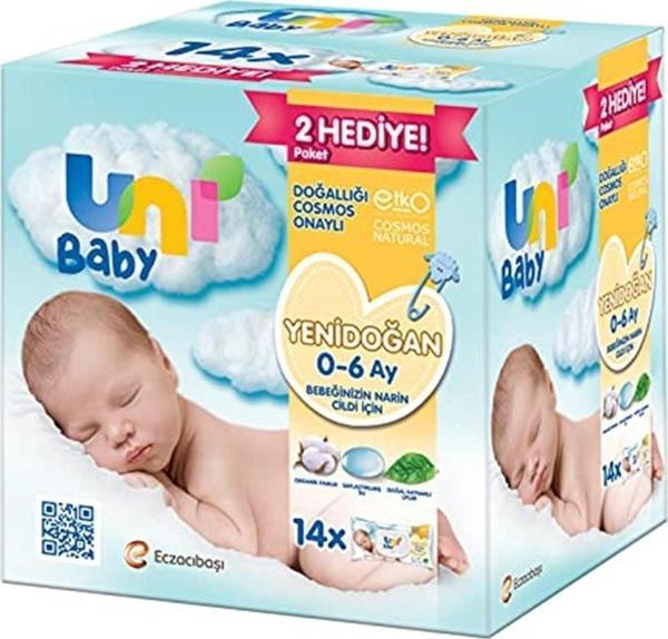 Uni Baby Yenidoğan Islak Mendil 14X40 Adet - Image 1