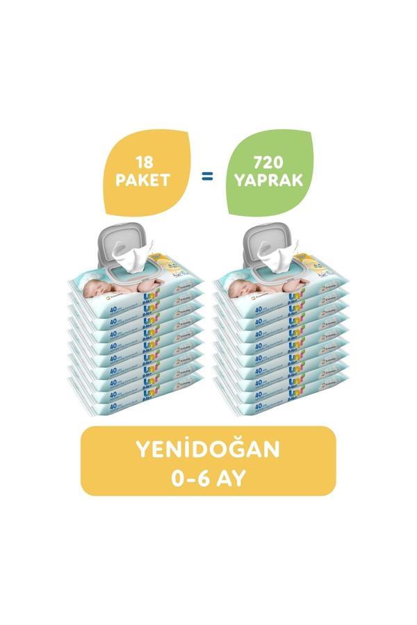 Uni Baby Yenidoğan Islak Mendil 18'Li 720 Yaprak - Image 1