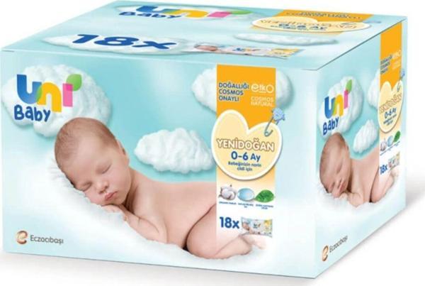 Uni Baby Yenidoğan Islak Mendil 18X40Lı 0-6 Ay - Image 1