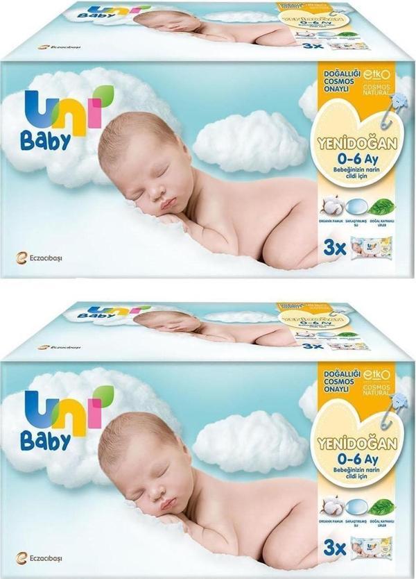 Uni Baby Yenidoğan Islak Mendil 3X40 - 2 Adet - Image 1