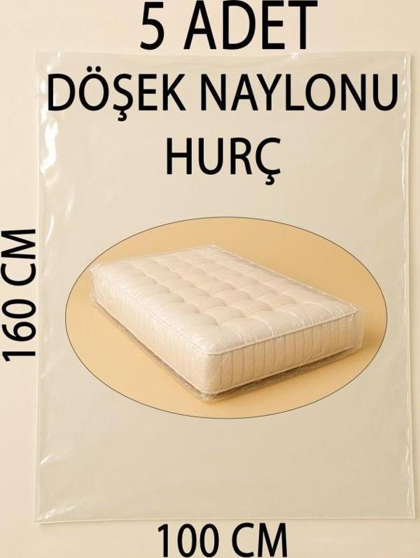 5 Adet 160cm×100cm Şeffaf Naylon Taşınma Saklama Döşek Naylonu Torbası Hurç - Image 1